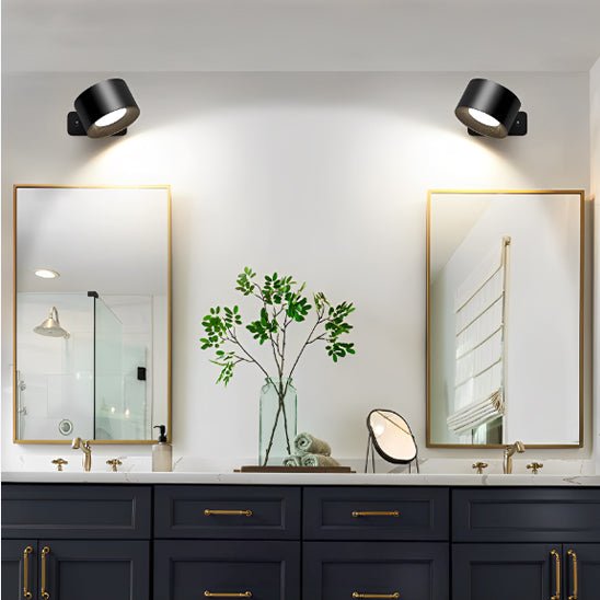 salle de bain double miroir applique murale chambre noire