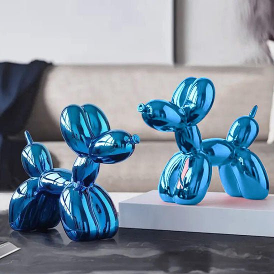 sculpture chien ballon bleu decoration moderne