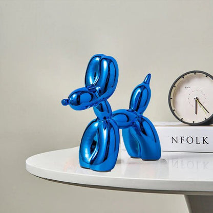 sculpture chien ballon bleu decoration moderne 1