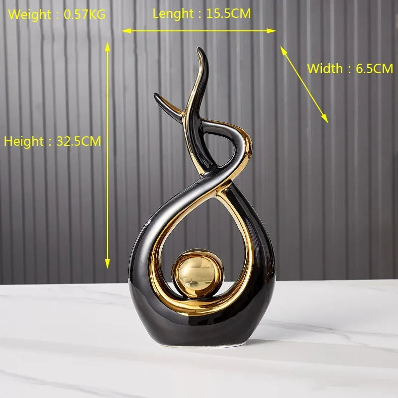 sculpture decorative taille grande noire claire