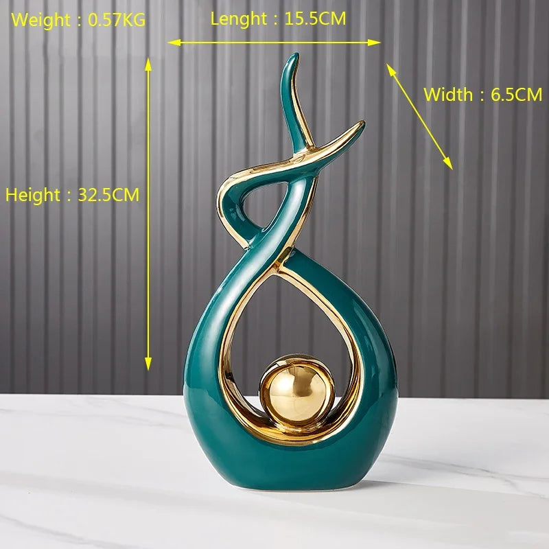 sculpture decorative taille grande verte