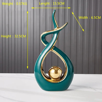 sculpture decorative taille grande verte