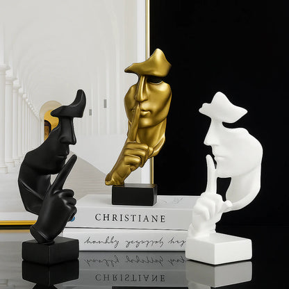 sculpture figures doree blanche noire