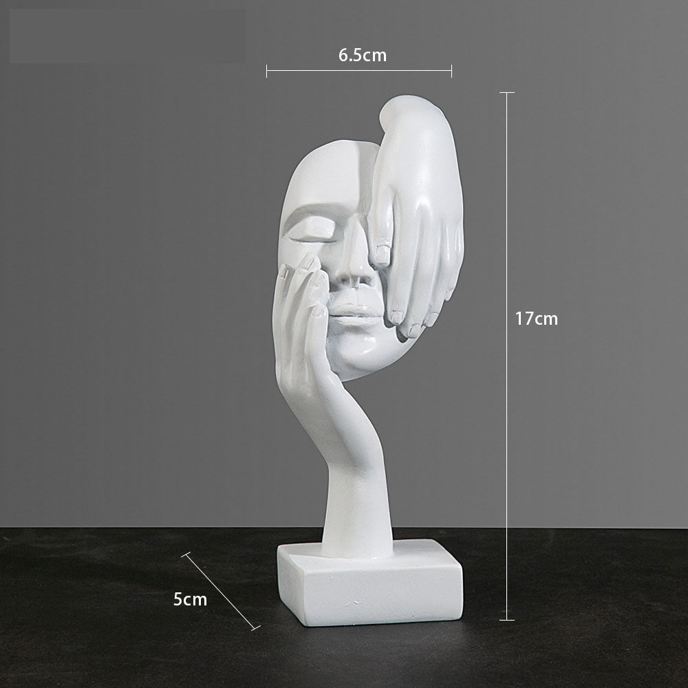 sculpture moitie visage blanc