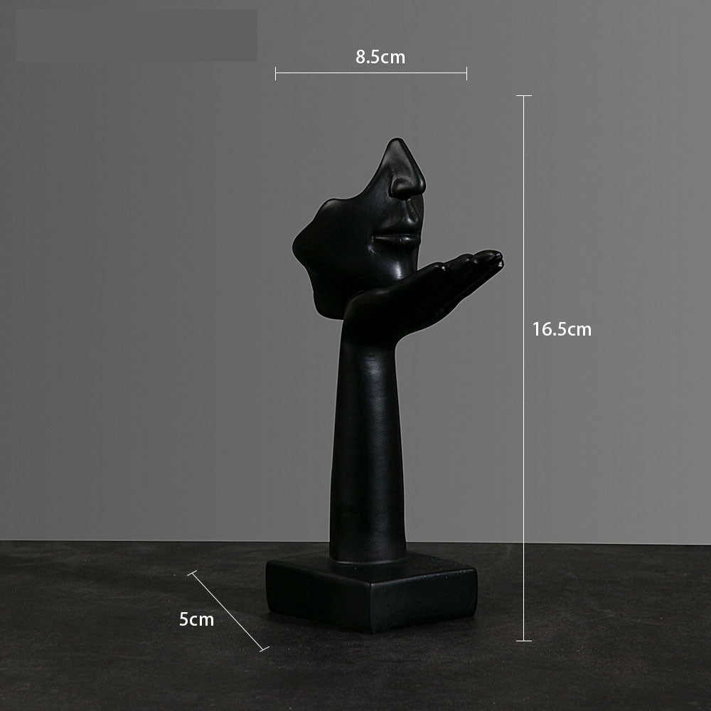 sculpture moitie visage noir 16.5