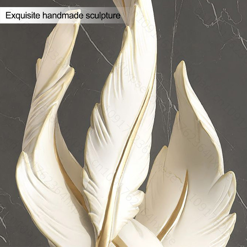 sculpture plumes blanches decoratives 