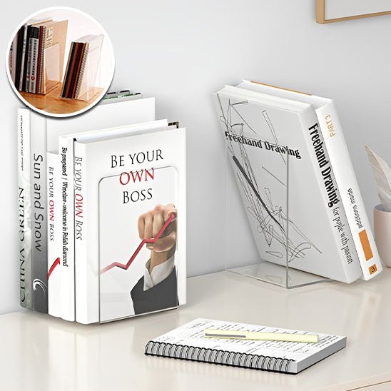 serre livre transparent bureau organisation
