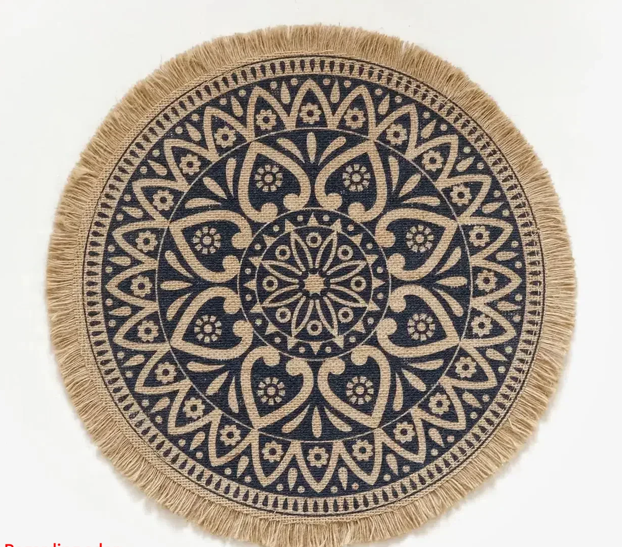 set de table noir motifs cercles