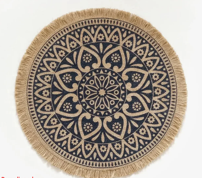 set de table noir motifs cercles