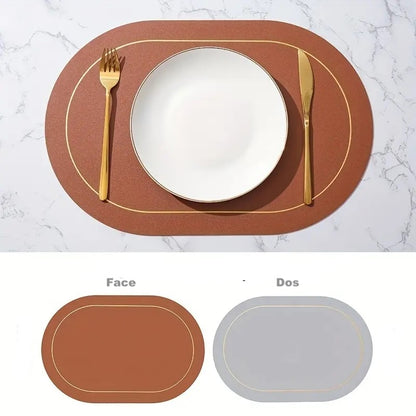 set de table ovale rouge couverts