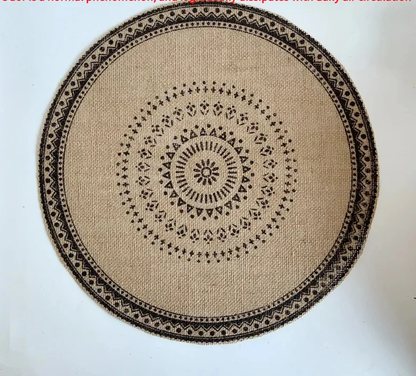 set de table rond beige noir