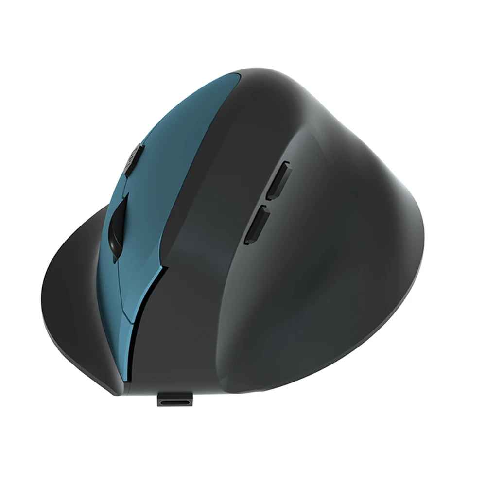 souris ergonomique verticale noire utilisation main bleu