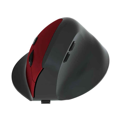 souris ergonomique verticale noire utilisation main rouge