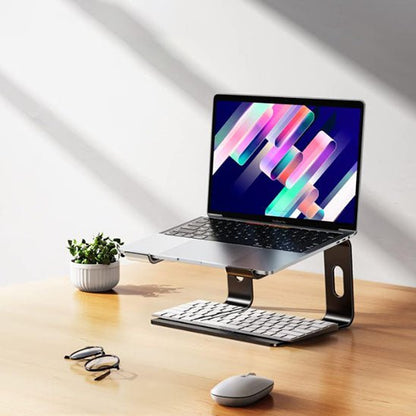 support ordinateur portable noir bureau clavier sans fil
