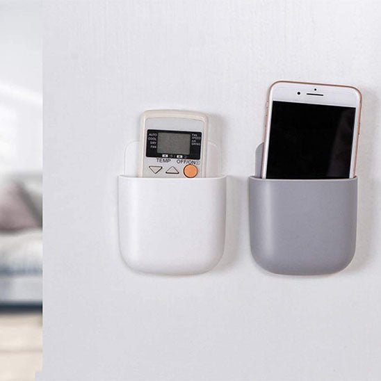 support pour telecommandes mural blanc gris telephone