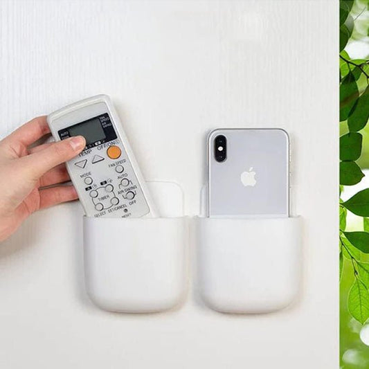 support pour telecommandes mural blanc telephone