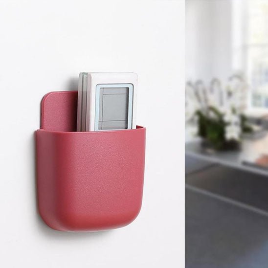 support pour telecommandes mural rouge