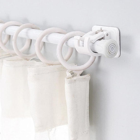 support tringle rideau blanc rond sans percage