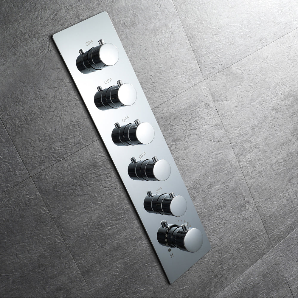 systeme de douche panneau chrome thermostatique mural