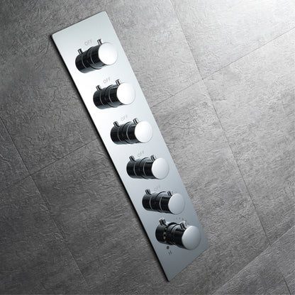 systeme de douche panneau chrome thermostatique mural