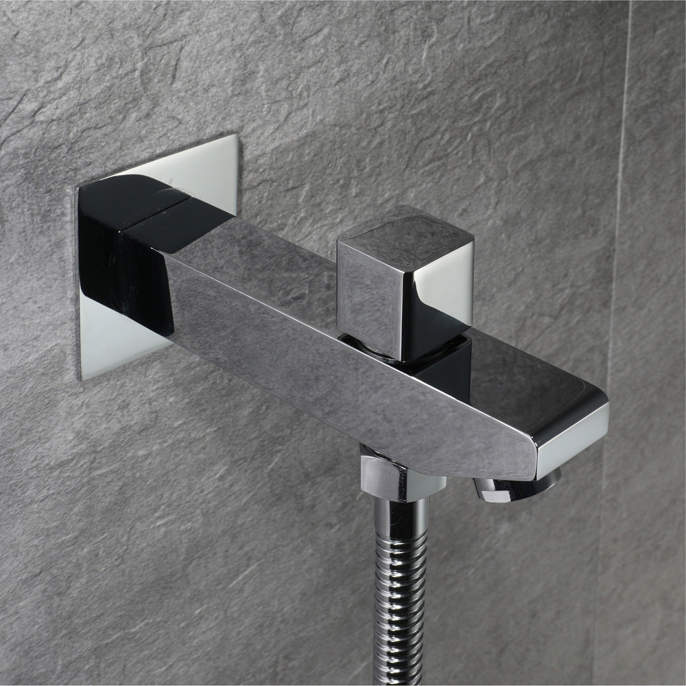 systeme de douche robinet mural chrome avec inverseur