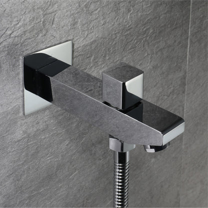 systeme de douche robinet mural chrome avec inverseur