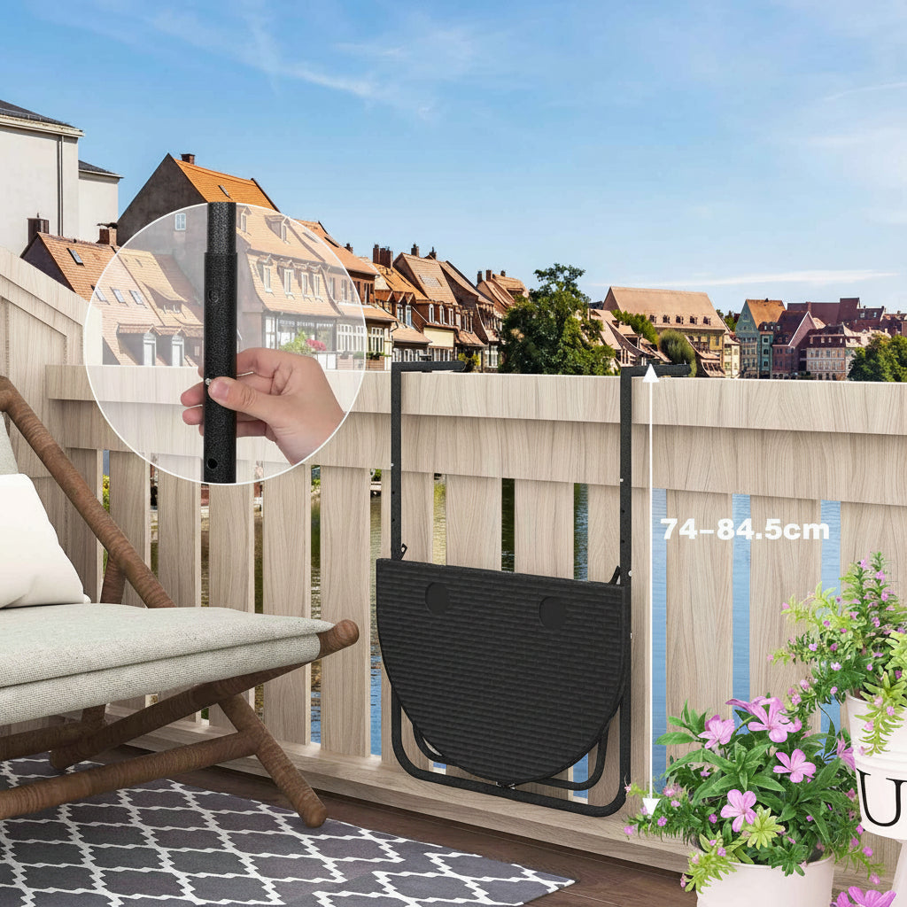 table balcon pliable fixation garde corps