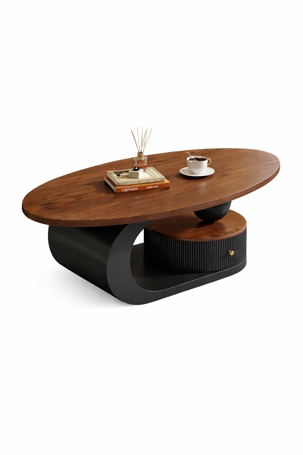 table basse en bois structure chic luxe design noir
