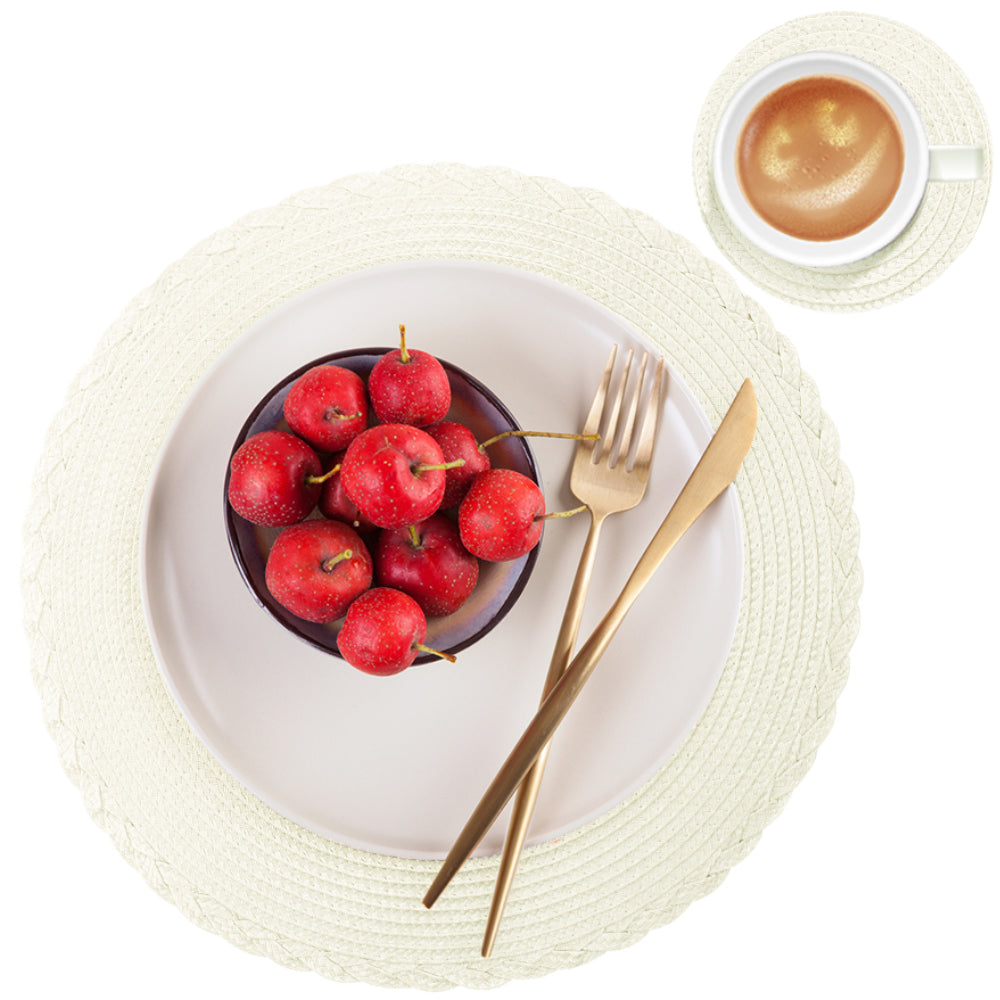 table blanche set de table rond blanc assiette