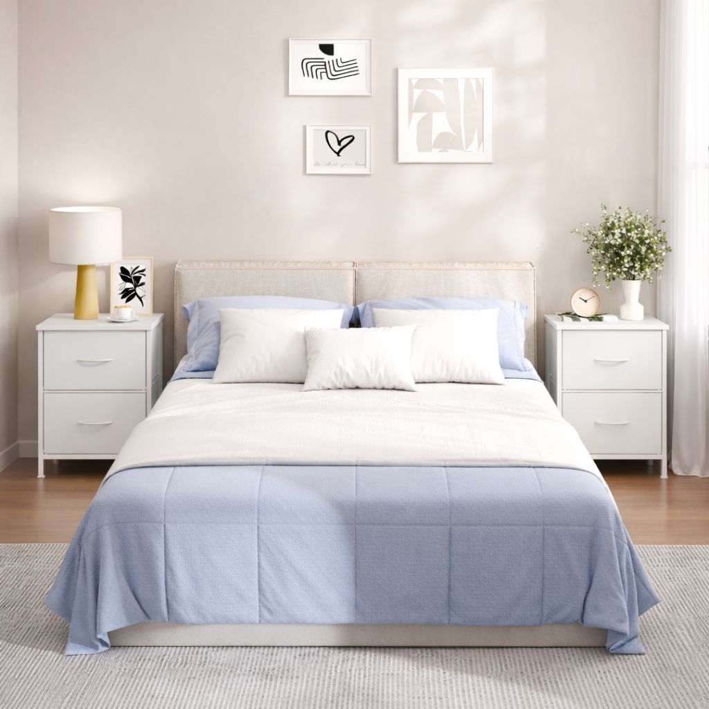 table de chevet design elegante blanc 