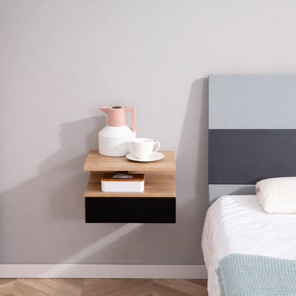 table de chevet flottant brun cafe