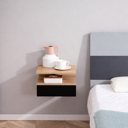 table de chevet flottant brun cafe