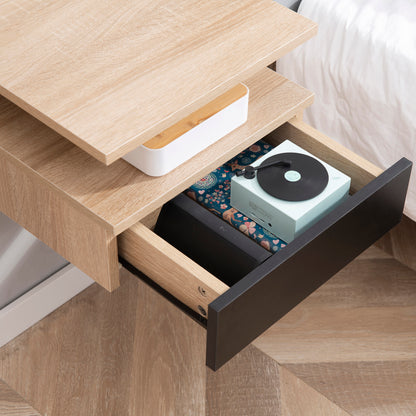 table de chevet flottant brun