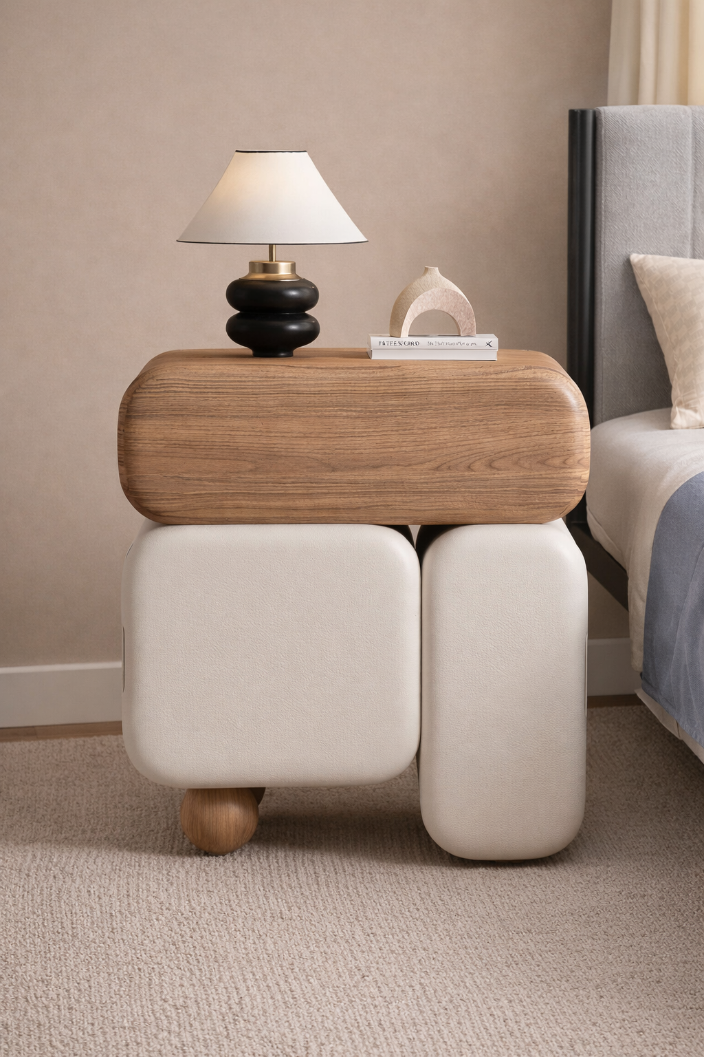 table de chevet moderne eleegante blanche