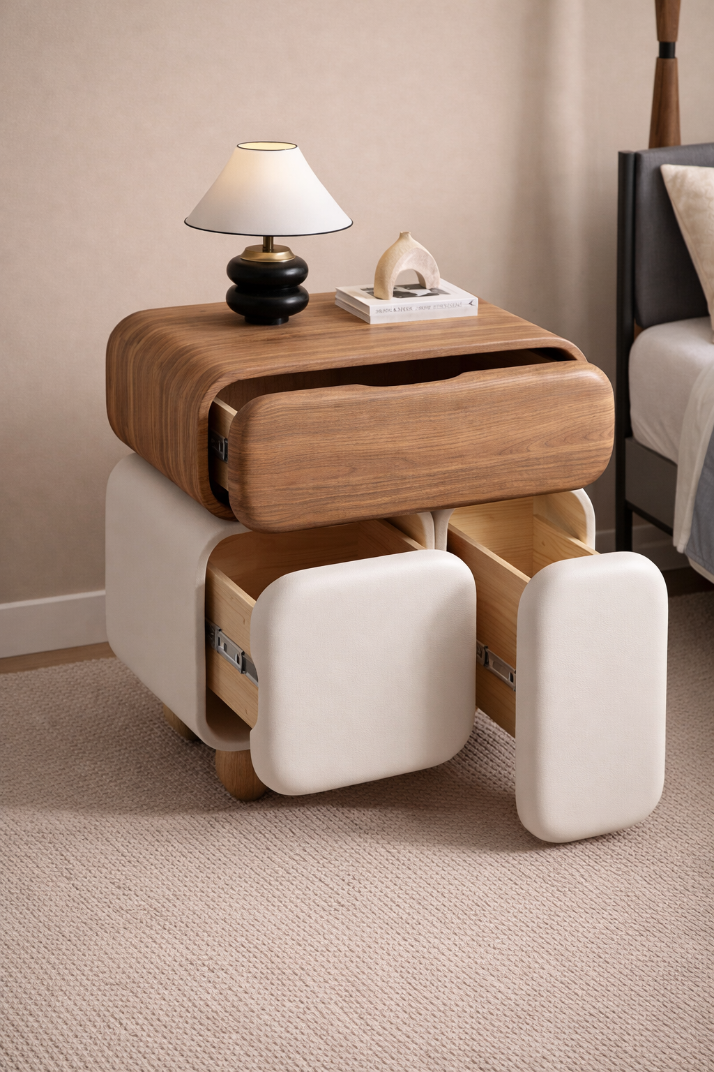 table de chevet moderne elegante design blanc