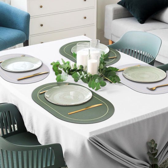table dressee set de table vert assiettes decoration bougies