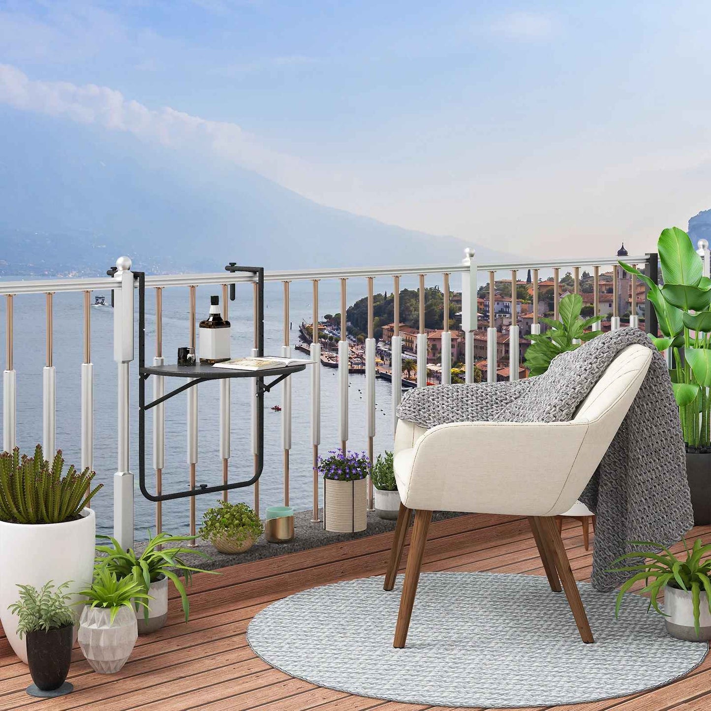 table murale terrasse pliable metal