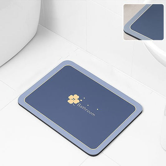 tapis absorbant bleu antiderapant bathroom motif fleur