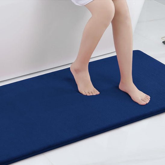 tapis absorbant bleu bain antiderapant memoire de forme