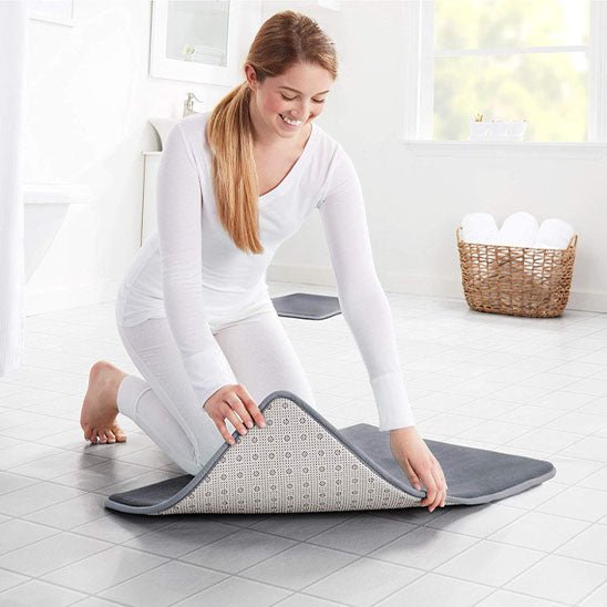 tapis absorbant gris bain antiderapant memoire de forme