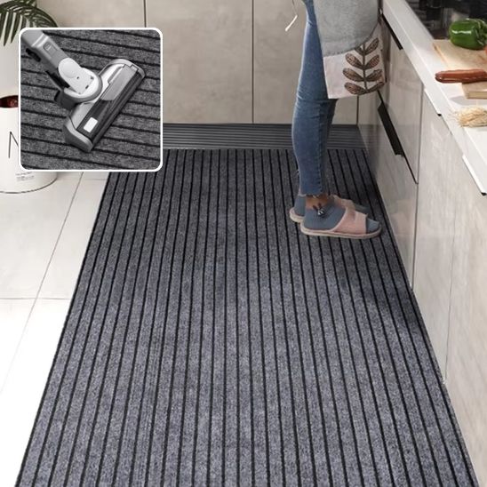 tapis cuisine antiderapant gris rayures