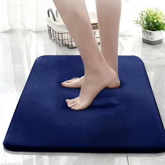tapis de bain absorbant mousse memoire bleu marine
