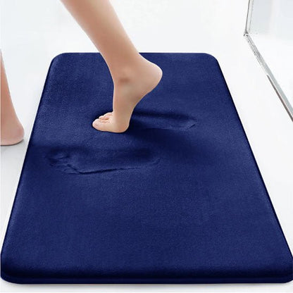 tapis de bain mousse memoire bleu marine rectangulaire