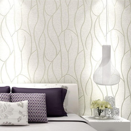 tapisserie murale moderne a motif vague beige 