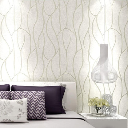 tapisserie murale moderne a motif vague beige 