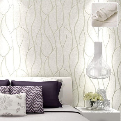 tapisserie murale moderne motif vague beige