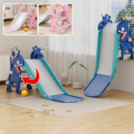 toboggan enfant dinosaure bleu pliable