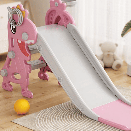toboggan enfant rose dinosaure