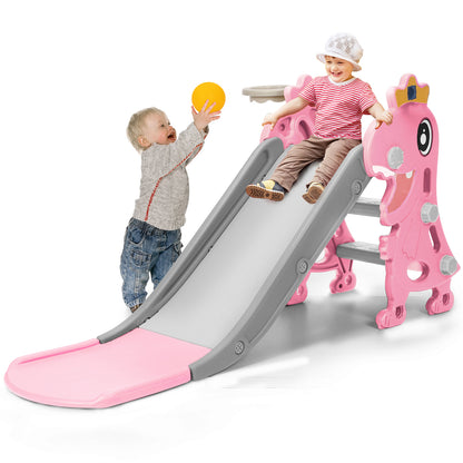toboggan enfant rose dinosaure