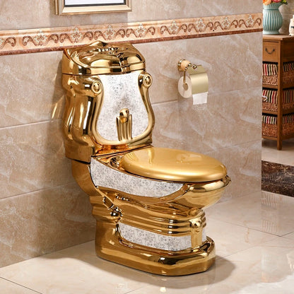 toilette doree baroque avec details blancs